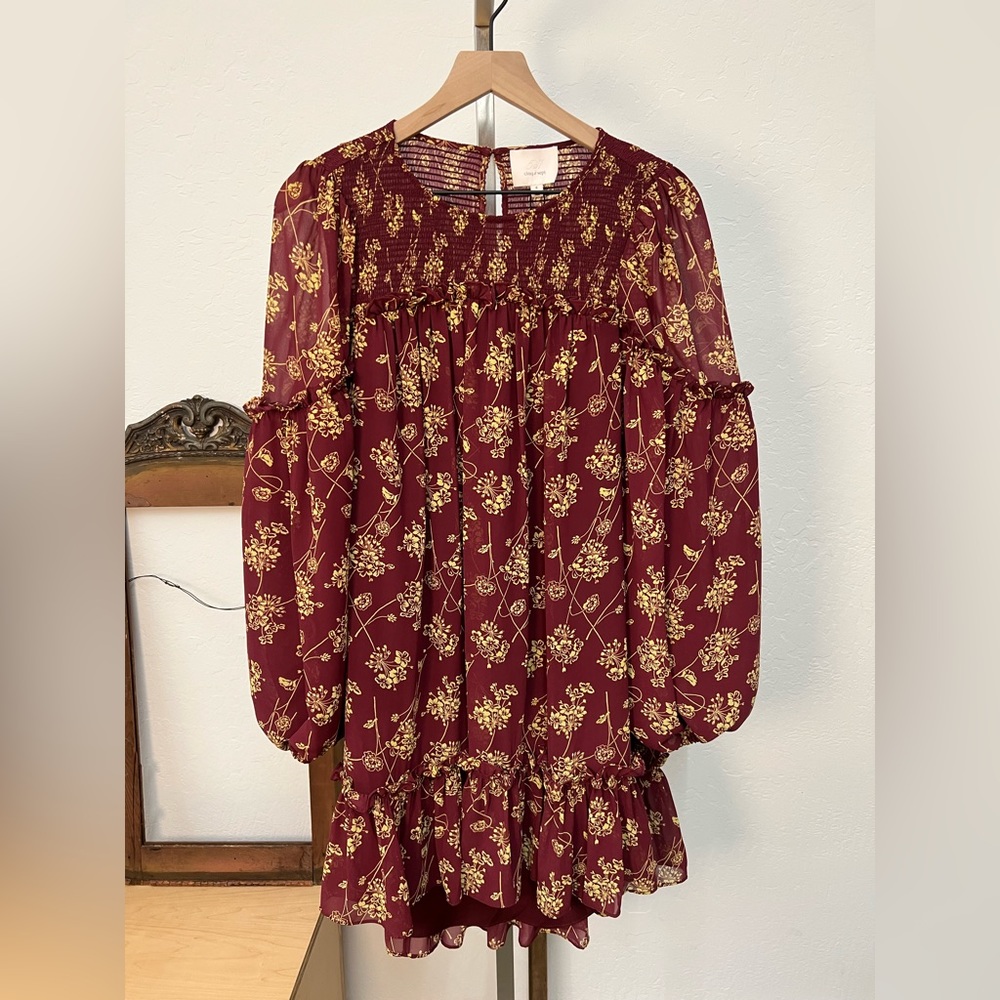 Cinq a Sept Zola Floral Print Puff Sleeve Mini Dress Sz 6 Medium - Picture 3 of 14